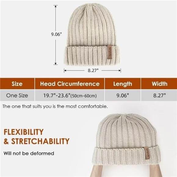 3PCS, Women\'s Winter Knitted Beanie Hat ,Warm Knit Caps main image 6